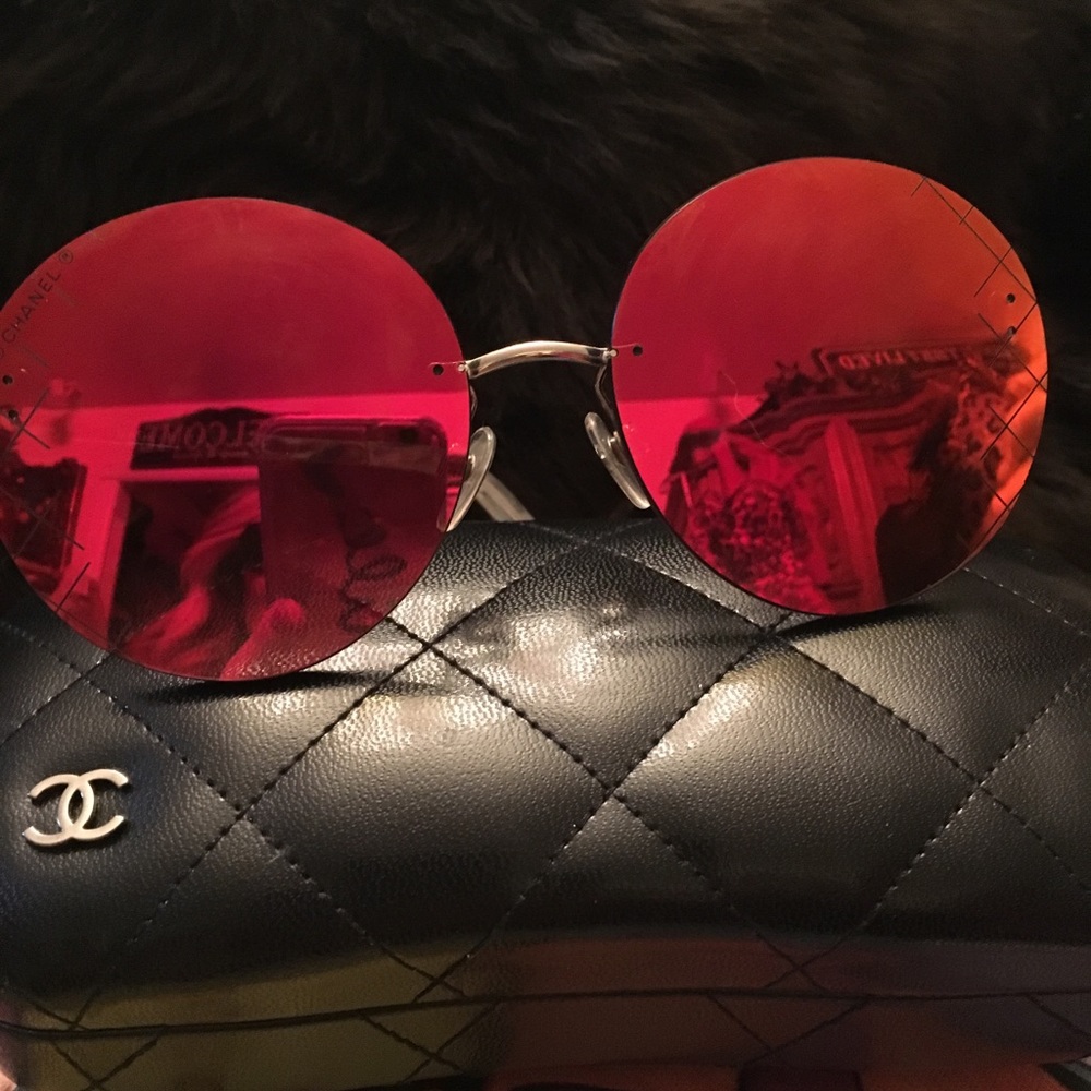 Chanel Ruby Round Rimless Sunglasses